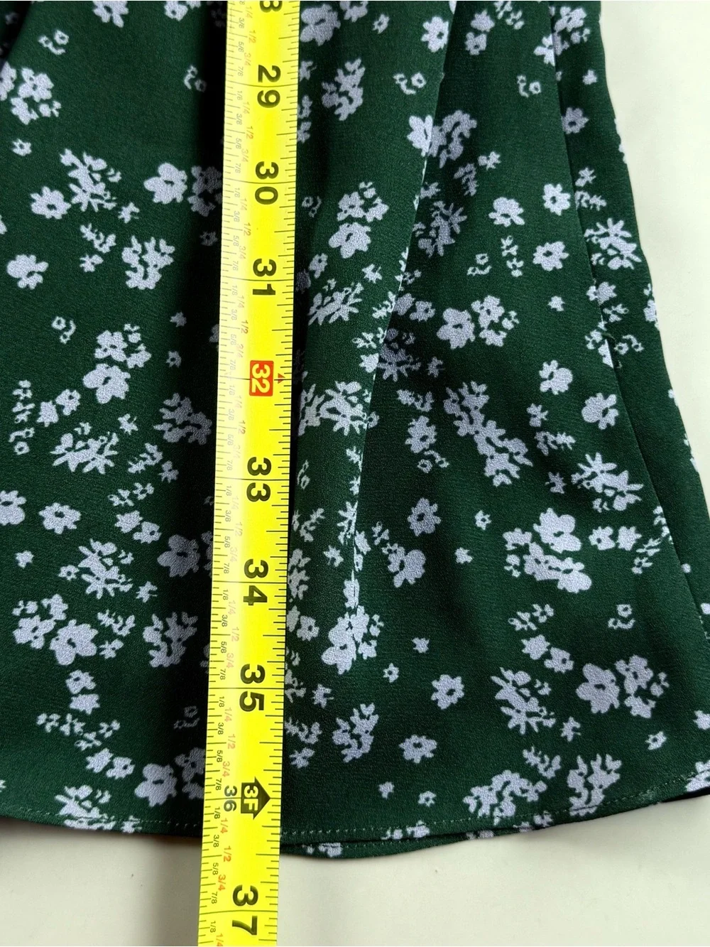 Derek Lam 10 Crosby Green Ditsy Floral Twist Front Short Dress Size 4 - Picture 9 of 10